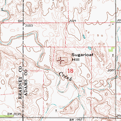 Topographic Map of Sugarloaf Hill, NE