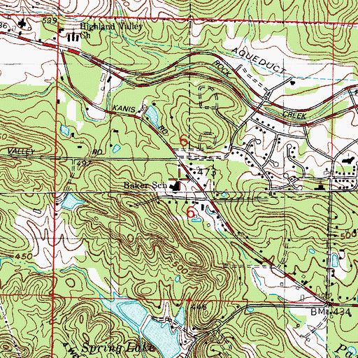 Topographic Map of Baker Elementary School, AR