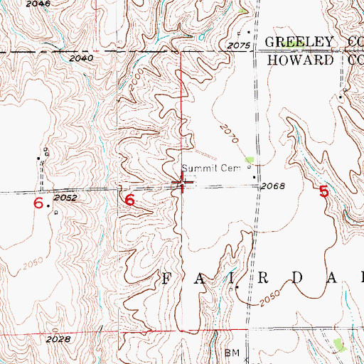 Topographic Map of Summit Cemetery, NE