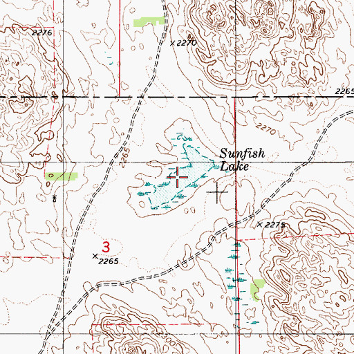 Topographic Map of Sunfish Lake, NE