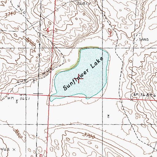 Topographic Map of Sunflower Lake, NE