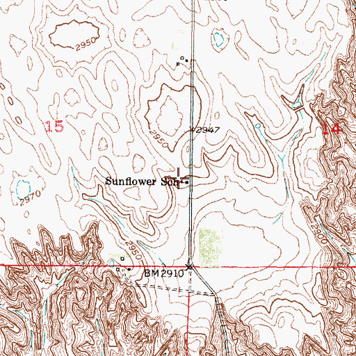 Topographic Map of Sunflower School (historical), NE