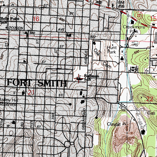 Topographic Map of Ballman Elementary School, AR