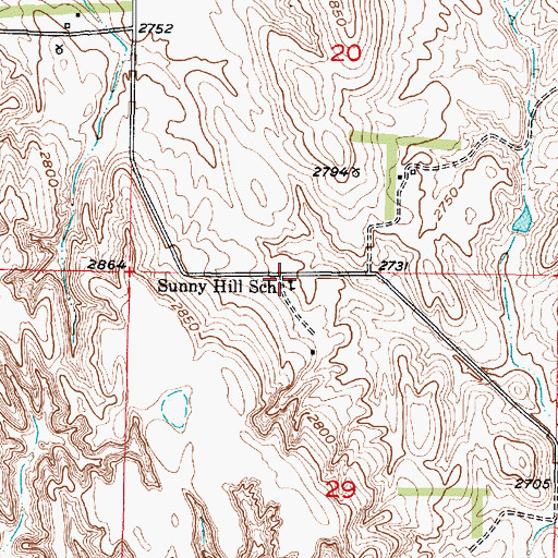 Topographic Map of Sunny Hill School (historical), NE