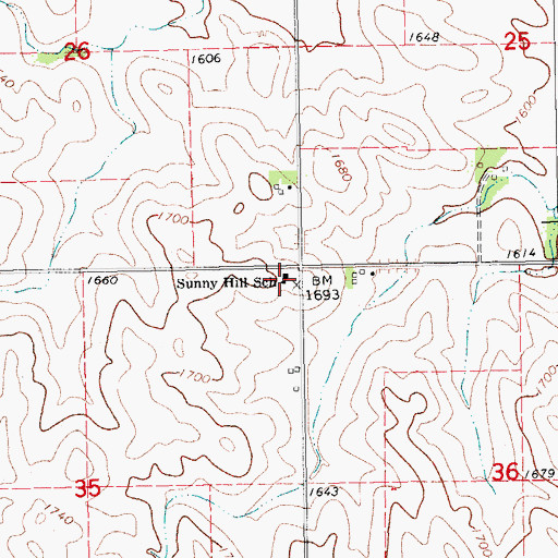 Topographic Map of Sunny Hill School, NE