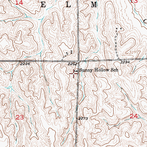 Topographic Map of Sunny Hollow School (historical), NE