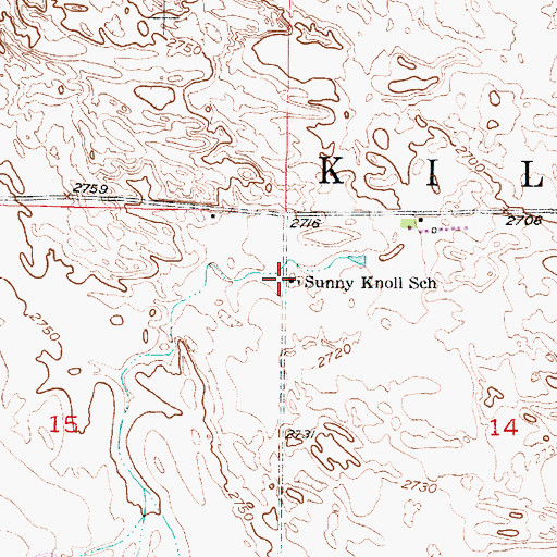 Topographic Map of Sunny Knoll School (historical), NE