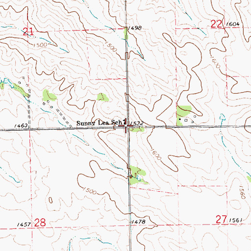 Topographic Map of Sunny Lea School, NE