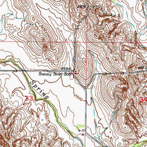 Topographic Map of Sunny Side School (historical), NE