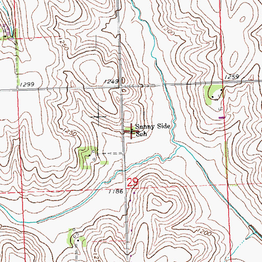 Topographic Map of Sunny Side School, NE