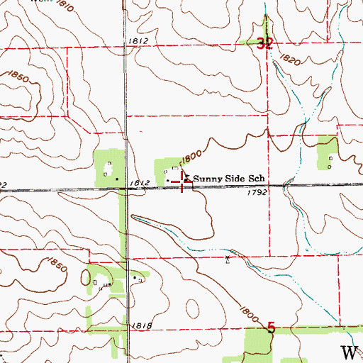 Topographic Map of Sunny Side School, NE