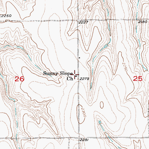 Topographic Map of Sunny Slope Church, NE