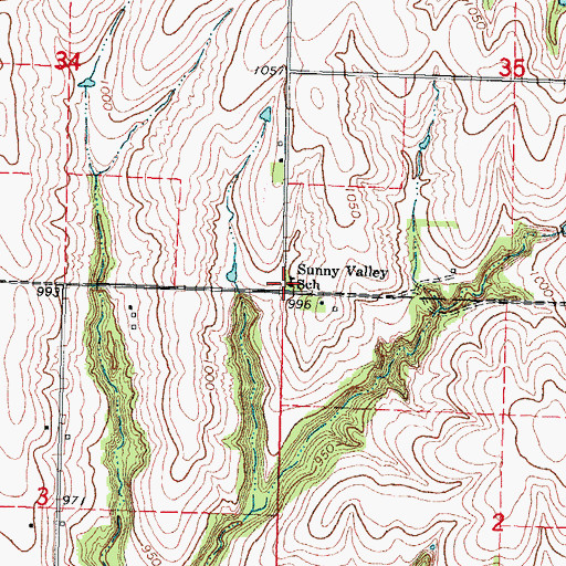 Topographic Map of Sunny Valley School, NE