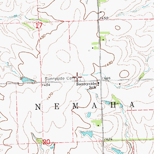 Topographic Map of Sunnyside Cemetery, NE