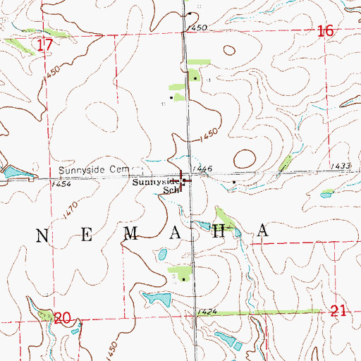 Topographic Map of Sunnyside School (historical), NE
