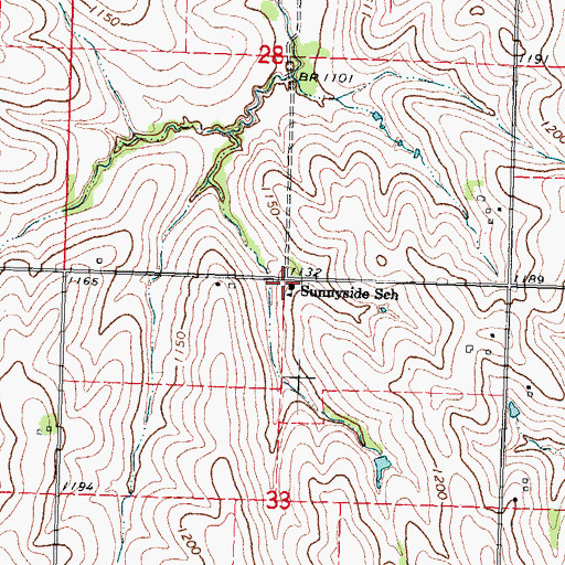 Topographic Map of Sunnyside School (historical), NE