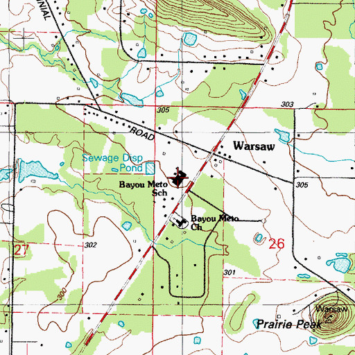 Topographic Map of Bayou Meto Elementary School, AR