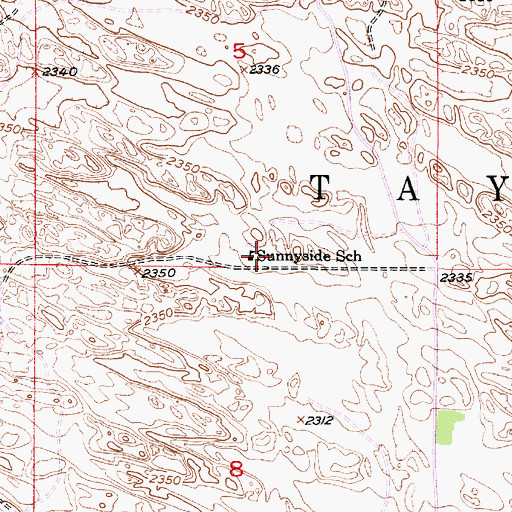 Topographic Map of Sunnyside School, NE