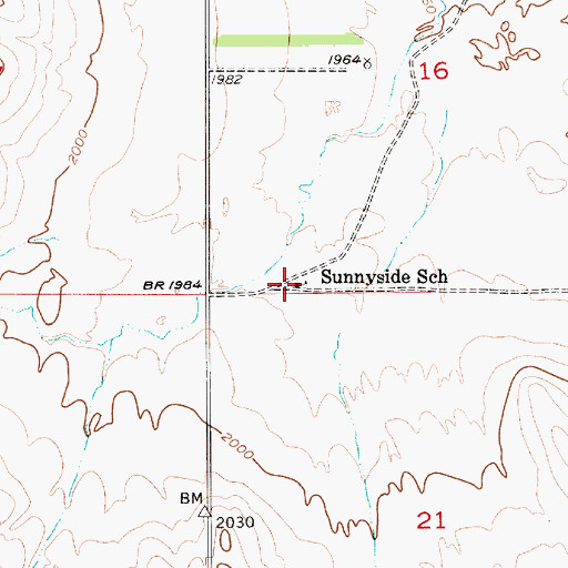Topographic Map of Sunnyside School, NE