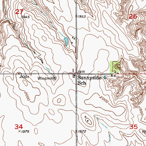 Topographic Map of Sunnyside School, NE