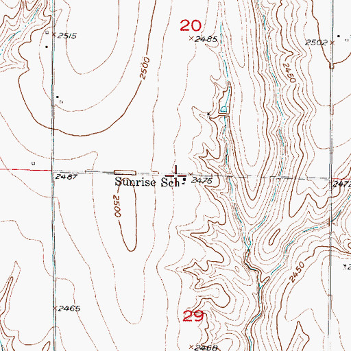 Topographic Map of Sunrise School, NE