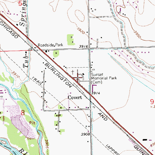 Topographic Map of Sunset Memorial Park, NE