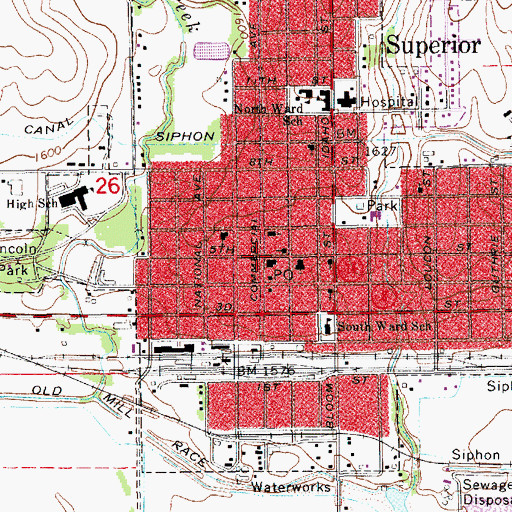 Topographic Map of Superior, NE