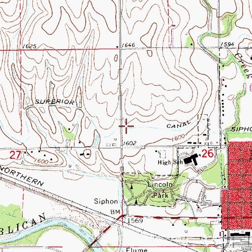 Topographic Map of Superior Canal, NE