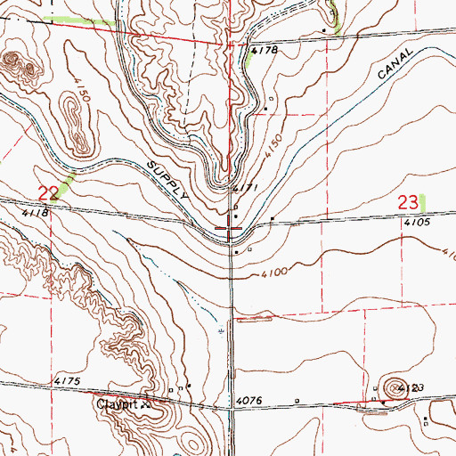 Topographic Map of Supply Canal, NE
