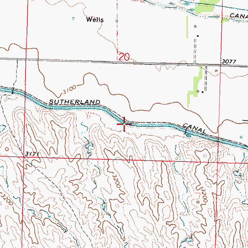Topographic Map of Sutherland Canal, NE