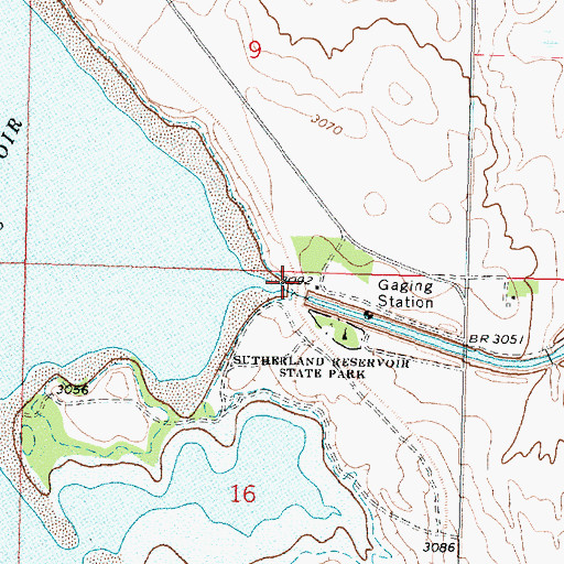 Topographic Map of Sutherland Reservoir, NE