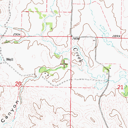 Topographic Map of Suttlers Canyon, NE