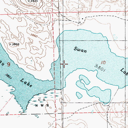 Topographic Map of Swan Lake, NE