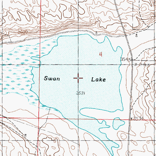 Topographic Map of Swan Lake, NE