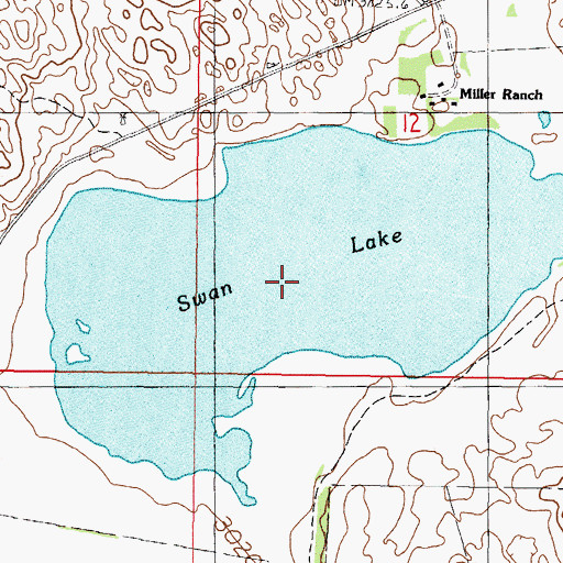 Topographic Map of Swan Lake, NE