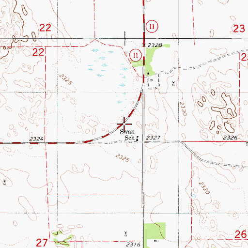 Topographic Map of Swan School, NE