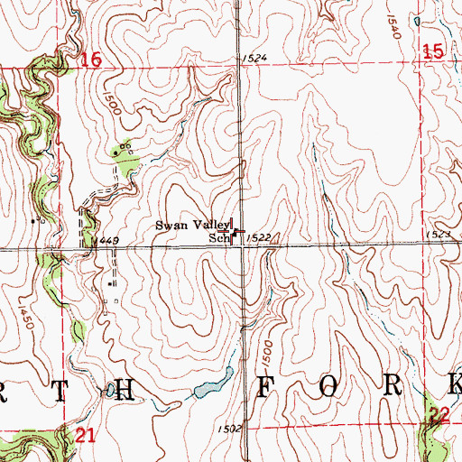 Topographic Map of Swan Valley School, NE