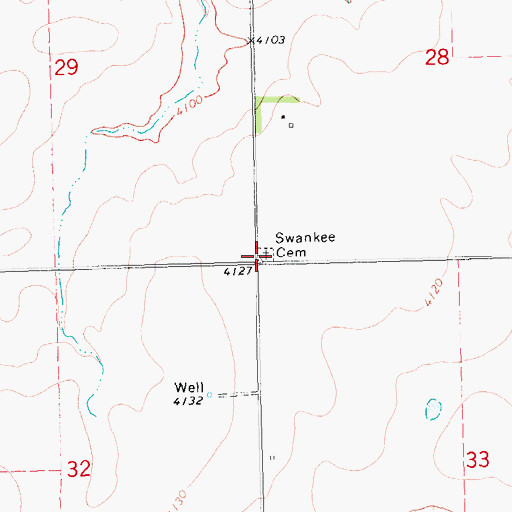 Topographic Map of Swankee Cemetery, NE