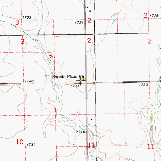 Topographic Map of Swede Plain Church, NE