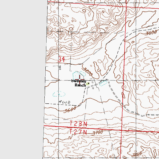 Topographic Map of Sweeney Ranch, NE