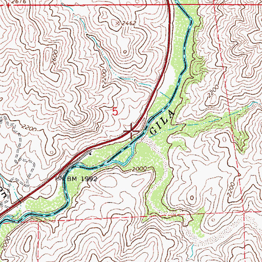 Topographic Map of Ash Creek, AZ
