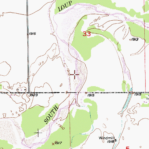 Topographic Map of Sweet Creek, NE