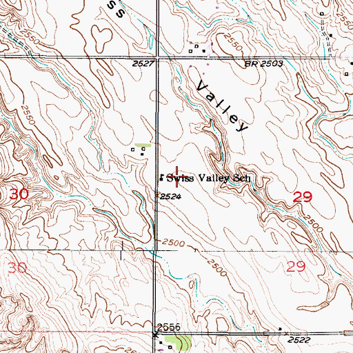 Topographic Map of Swiss Valley School (historical), NE