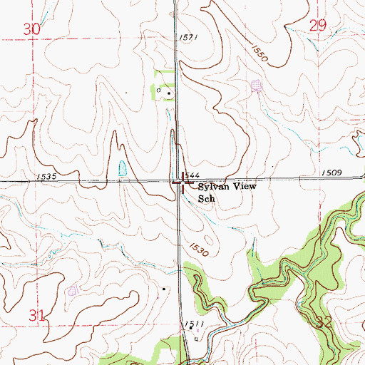 Topographic Map of Sylvan View School, NE