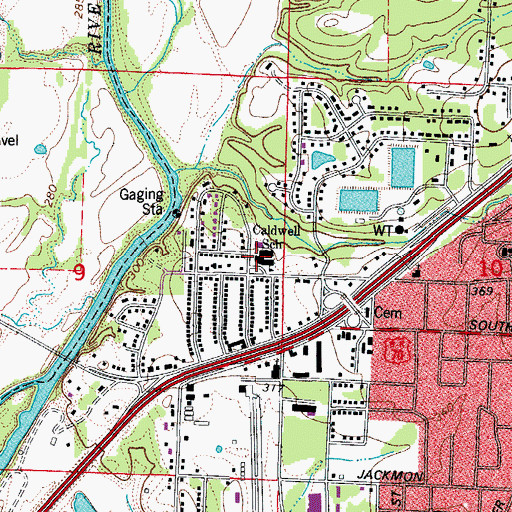 Topographic Map of Caldwell Elementary School, AR