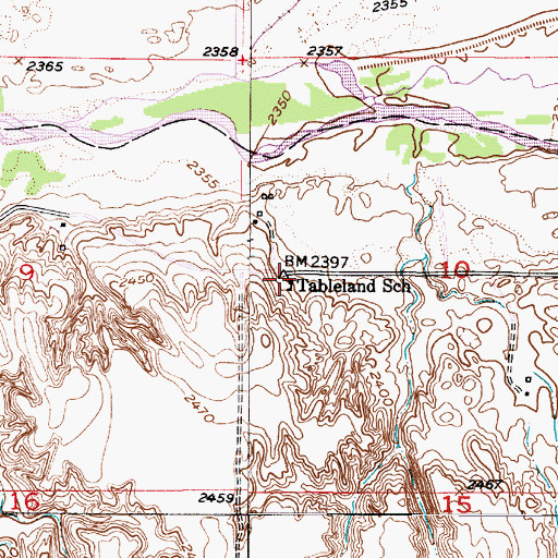 Topographic Map of Tableland School (historical), NE