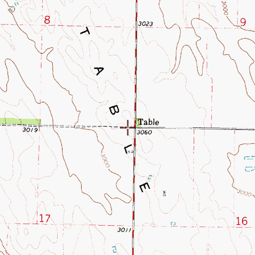 Topographic Map of Tallin Table, NE