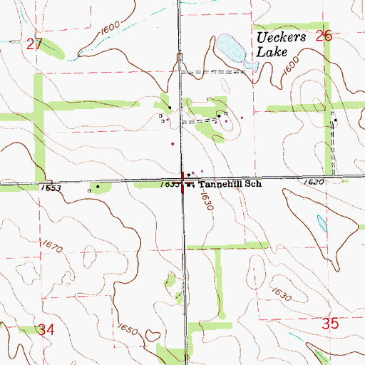 Topographic Map of Tannehill School, NE