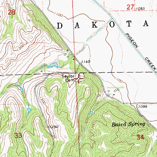 Topographic Map of Taylor Cemetery, NE