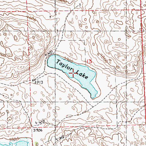 Topographic Map of Taylor Lake, NE